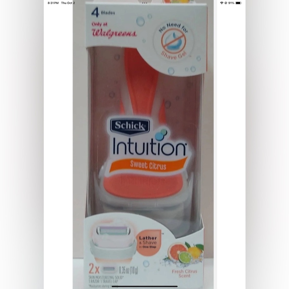 Schick Intuition Sweet Citrus Razor